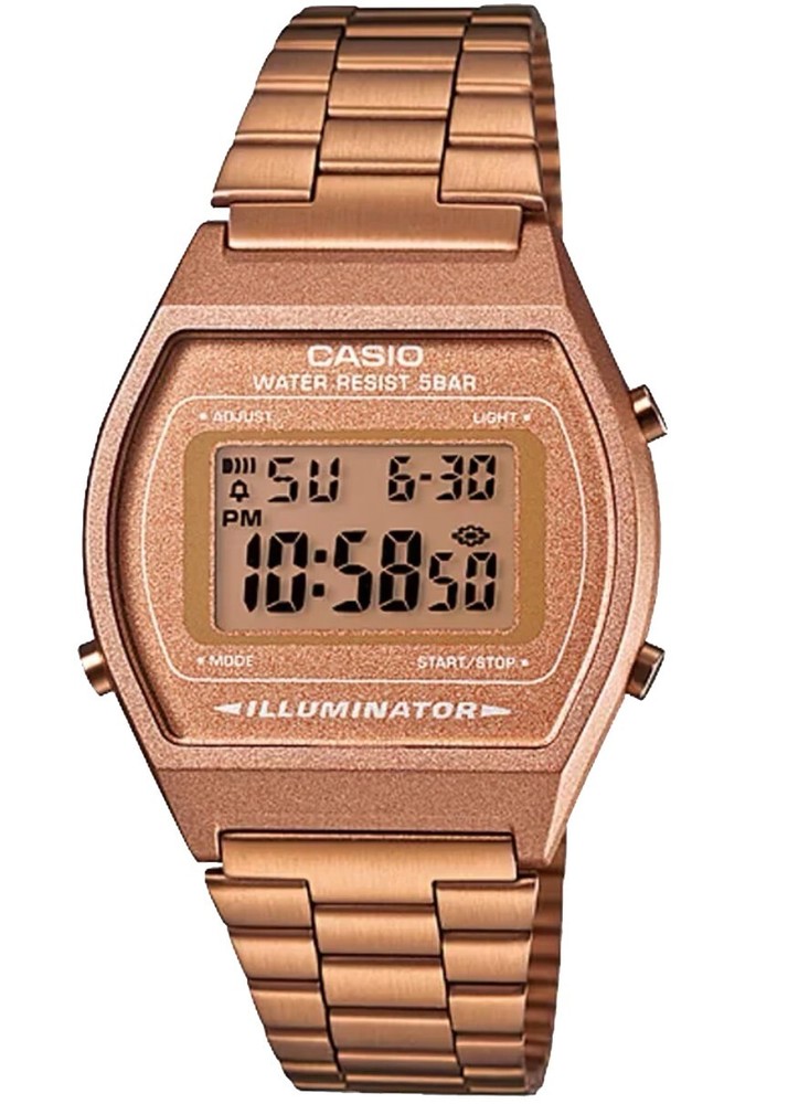 Casio Men’s Rose Gold Steel Digital Flash Alert Watch B640WC-5A New AUTHENTIC