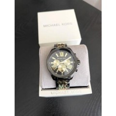 Michael Kors Women’s Wren Three-Hand Black and Gold-Tone Alloy Watch MK6978