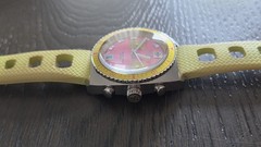 Zodiac Sea Dragon Chronograph Pink Yellow Swiss Quartz Mens Diver Watch ZS2922