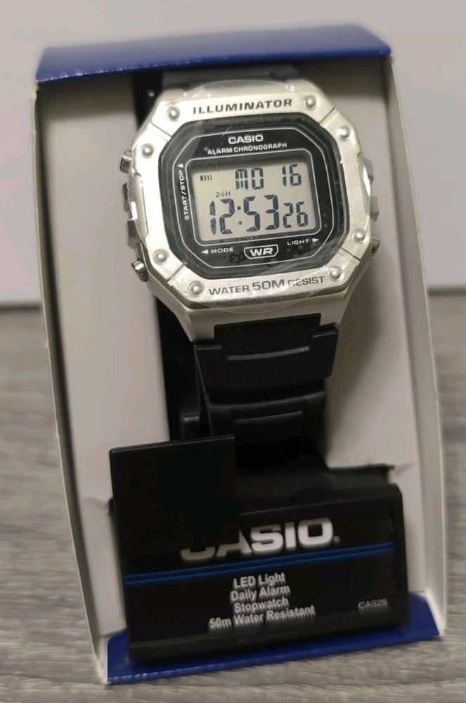 Casio Illuminator Black. Cas25 Digital Watch 50Meter