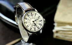 Watch Pobeda Pilot Soviet Mechanical leather strap Men’s Vintage MILITARY