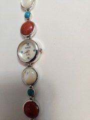Ladies Badavici Red, White, And Blue Watch. New Battery