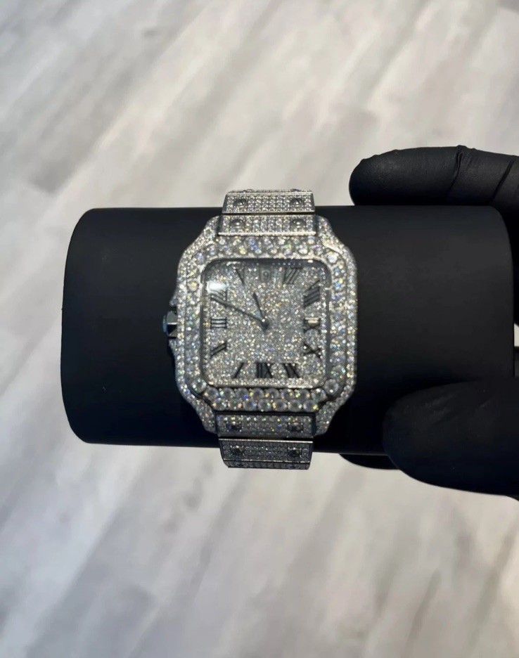Men’s 1 of 1 Moissanite GRA Certified Iced Out Watch