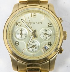 Michael Kors MK5055 Gold Tone Date Chronograph 38mm EXCELLENT