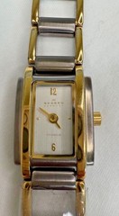 Skagen Ladies Watch Rectangle Face Gold and Silver Runs New Battery