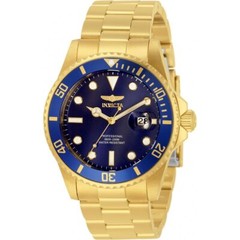 Invicta Men’s Watch Pro Diver Quartz Blue Dial Yellow Gold Steel Bracelet 33270