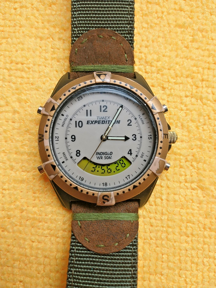 Timex Expedition MF13-I-17 Vintage Ana-Digi Men’s Watch Cream Dial Working Wear