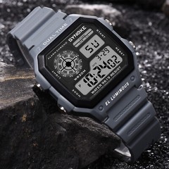 Army Green Mens Digital Watch Multifunction Waterproof Casual Wristwatch Sports
