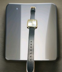 Women’s Nine West Watch Black Strap & Mother Of Pearl Face Stainless Steel Back