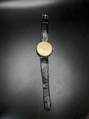 Genuine 1890 Morgan Silver Dollar Gold Tone Men’s Watch W/ Alligator Band