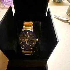 Bulova Men’s Blue Dial Quartz Chronograph Two-Tone Bracelet Watch w/Box