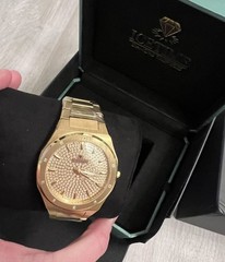 #11 IceTime ALPHA Yellow 42mm Men’s Yellow Gold Steel Watch Iced 0.10ct Diamonds