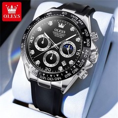 Waterproof Watch OLEVS Quartz Luxury Business Luminous Date Men’s Men Strap