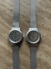 2 New Ladies Silver Mesh band Watches-self Adjusting Band-Buyer receives Both