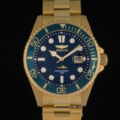 Invicta Pro Diver Model 30024 Blue & Gold 43mm Quartz Men’s Watch + Box