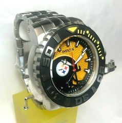 INVICTA 33034 NFL 58mm Sea Hunter Gen II Auto Brclt. Watch -Pittsburgh Steelers