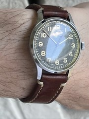 Cyma Military Watch Red Seconds Brownie Pilot Vintage Manual Wind WWII Pilot