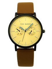 Ted Baker Men’s TE10009249 Round Black Multi-Function Gold Dial Watch TE1094