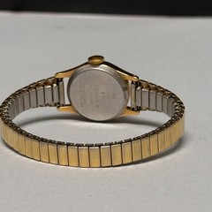 Vintage Acqua Manual Wind Watch Womens Gold Tone Stretch Expansion Band 6″