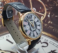 Watch Marriage Casino Playing Cards 3602 Gold case Men’s Wristwatch 18 Jewels