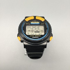 Vintage Casio JC-10 Mens Watch 35mm Black Jog Walk Workout 50M New Battery