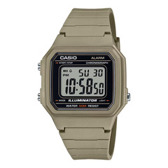 Casio W-217H-5AV Digital Watch LED Alarm Stopwatch 50M Water Resin Brown Quartz