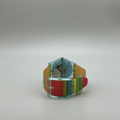 Swatch Color The Sky Men Watch 34mm Rainbow Dial Swiss GS124 New Battery