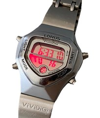 LORUS FUSION VIVIDIGI WATCH Digital 90s W100-4A00 **Strap Clasp Not Holding**