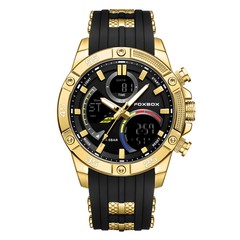LIGE FOXBOX Men Watch Chronograph Military Wristwatch Quartz Silicone Watches
