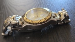 Nicolet Men’s Chronograph Two Tone Quartz Watch NC1043 Gold Dial New Battery
