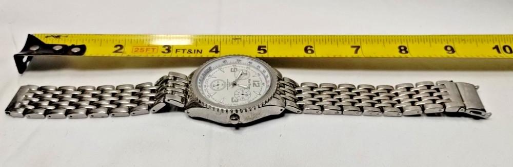 Mark Naimer Quartz Watch Chronograph Style Dial Stainless Band Repair