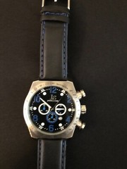 JOSHUA & SONS JS-14-BU Chrono GMT/Date Watch, 52mm St Sl, Leather Band, Works