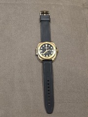 Stauer Mens Titan Diver Watch Bronze Finish Black Rubber Straps Water Resistant