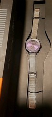 Stuhrling Womens Silver Tone Mesh Stainless Bracelet Watch 37mm Purple Face NWB