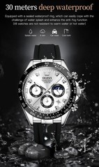 Waterproof Watch Men’s OLEVS Quartz Luxury Luminous Business Date Men Strap