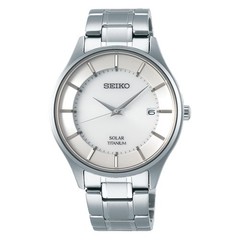 Seiko Selection SBPX101 Solar Watch Men Titanium Sapphire White Dial Japan