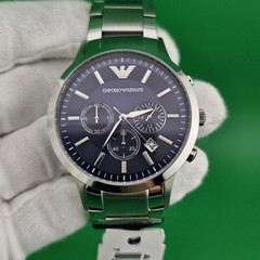 EMPORIO ARMANI MENS WATCH STAINLESS STEEL STRAP WITH BLUE DIAL AR2448 GENUINE
