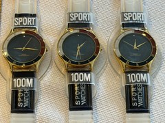 3 Vtg Quartz Style Sport Watch WR Red White Blue Watchband Roman Numeral NOS Lot
