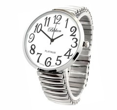 Blekon Collections Silver Super Large White Face Case Size 43mm EXTRA LARGE S…
