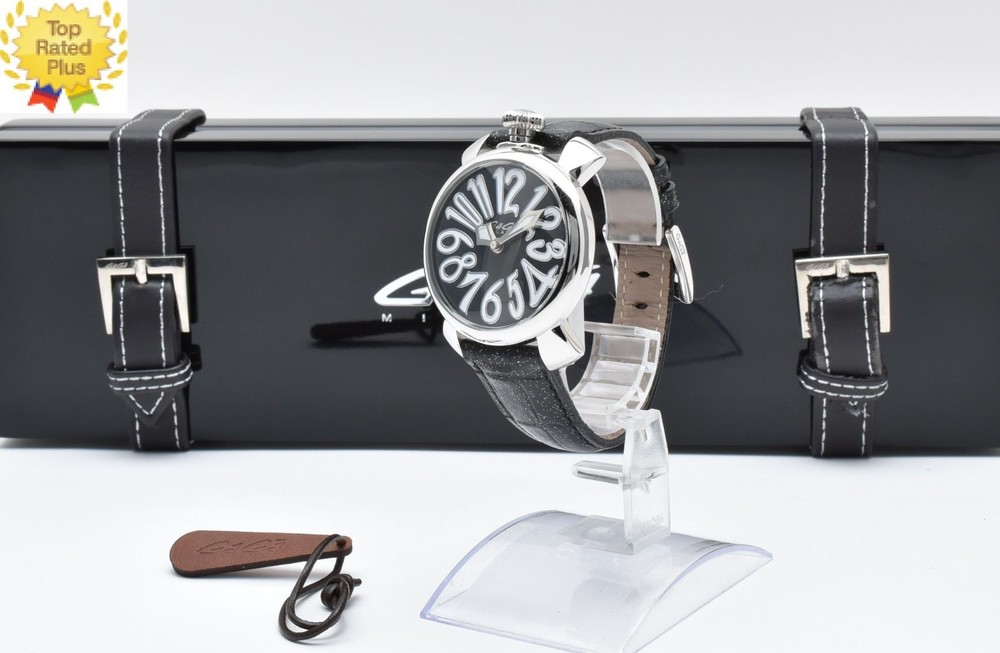 *NEAR MINT w/ Box* GaGa MILANO Manuale 40mm Ref.5020 Black Dial Quartz Watch