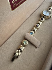 Vintage Jules Jurgensen Gemstone Watch MOP Dial Amethyst Topaz Peridot