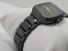 Rado True Square SWISS Quartz Diamond Black Dial Ceramic Ladies Watch R27080722