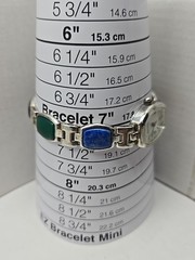 Gem Time Sterling Silver Quartz Gemstone Bracelet Watch Lapis New Battery 925
