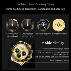 OLEVS Watch Chronograph Calendar Moon Phase Luminous Sports Man’s Wristwatches