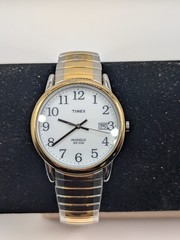 Timex Mens Watch 35mm White Dial Two Tone Indiglo Date T2H311 New Battery