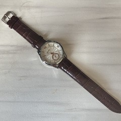KASINY 5005G Women’s Analog Quartz Silver Dial Silver Case Brown Leather Strap