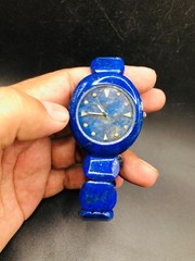 Handmade Natural Lapis Lazuli Gemstone Watch | Blue Stone Wristwatch