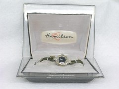 MID-CENTURY 1950’S 10K WHITE GOLD FILL HAMILTON WATCH W/ ATOMIC BOX, RUNNING!