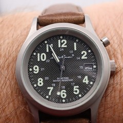 Eddie Bauer Light Up Field Men’s Watch Perforated Dial Leather 1215 42102