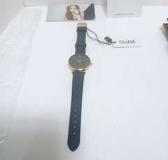 CLUSE Quartz Watch Leather Strap Black Dial w/ Rose Gold NWT Incl, Case